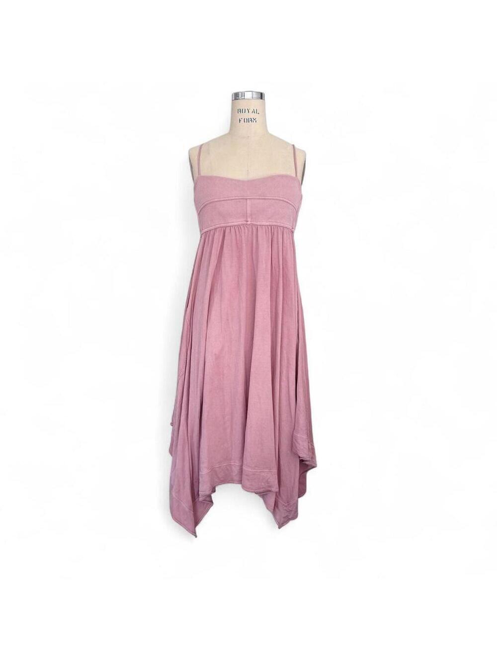 Anthropologie Blush Pink Fairy Maxi Dress Boho Casual Athletic Cozy